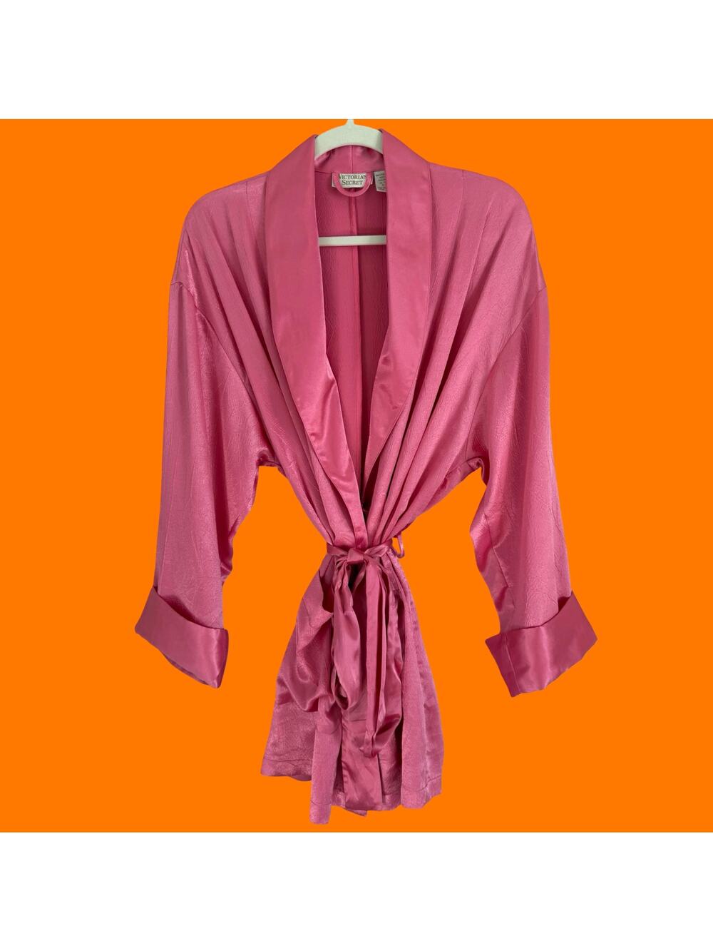 90's vintage pink satin robe gold label P/S victoria's secret